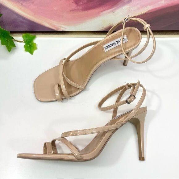 Steve Madden Strappy Sandal Stiletto Sandals in Beige Size 9.5 - Picture 4 of 10